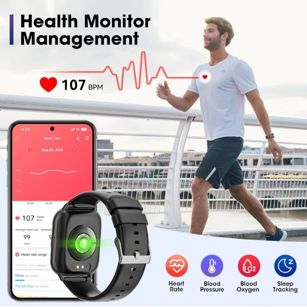 New In Box Smart Watch (Answer/Make Call) Bluetooth Fitness Tracker Heart Rate